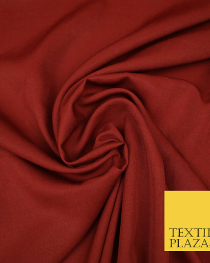 RUST Plain Dyed Soft Powder Crepe Matt Lining Dress 100% Polyester Budget Fabric 44" 3278