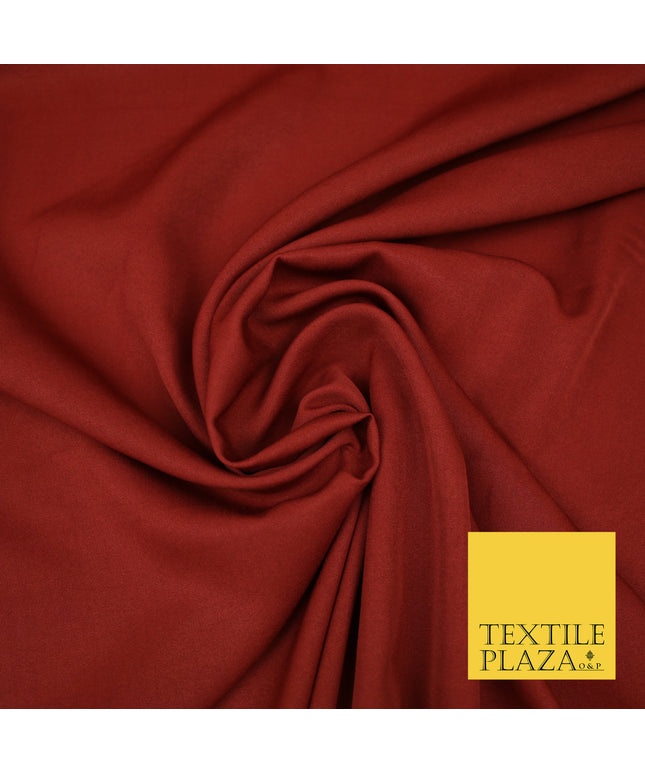 RUST Plain Dyed Soft Powder Crepe Matt Lining Dress 100% Polyester Budget Fabric 44" 3278