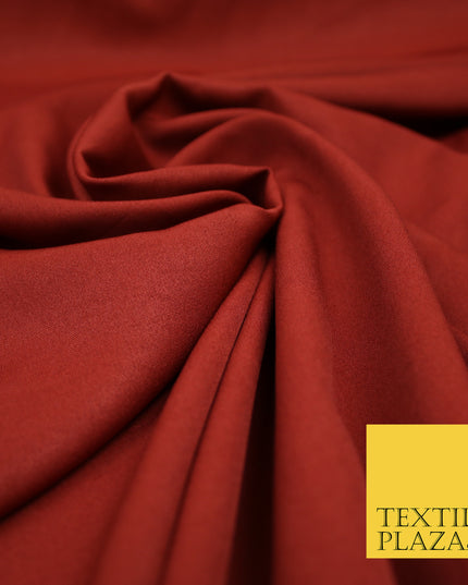 RUST Plain Dyed Soft Powder Crepe Matt Lining Dress 100% Polyester Budget Fabric 44" 3278
