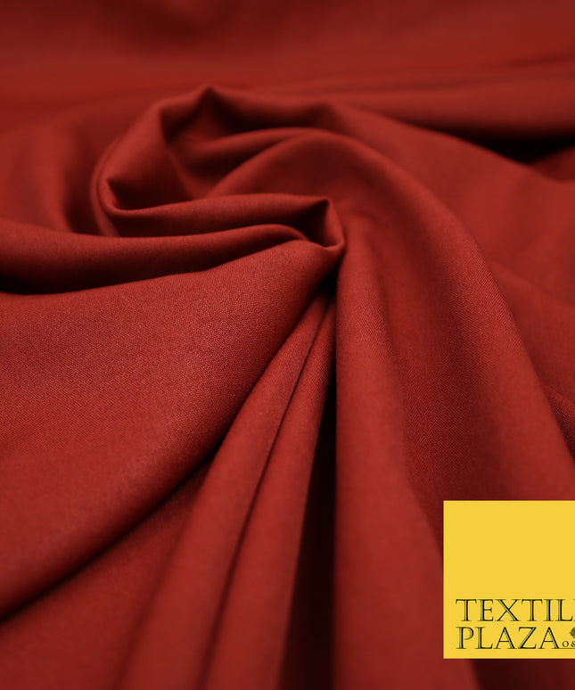 RUST Plain Dyed Soft Powder Crepe Matt Lining Dress 100% Polyester Budget Fabric 44" 3278