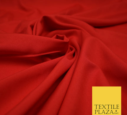 RED Plain Dyed Soft Powder Crepe Matt Lining Dress 100% Polyester Budget Fabric 44" 3279