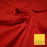 RED Plain Dyed Soft Powder Crepe Matt Lining Dress 100% Polyester Budget Fabric 44" 3279