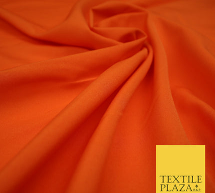 ORANGE Plain Dyed Soft Powder Crepe Matt Lining Dress 100% Polyester Budget Fabric 44" 3280