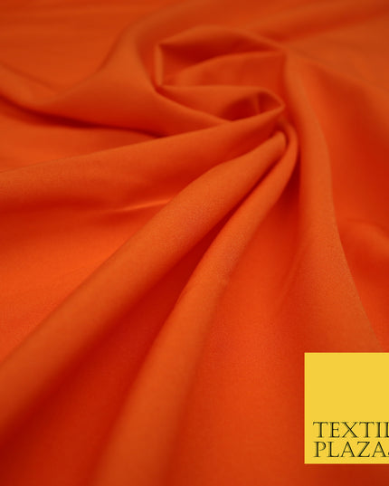 ORANGE Plain Dyed Soft Powder Crepe Matt Lining Dress 100% Polyester Budget Fabric 44" 3280