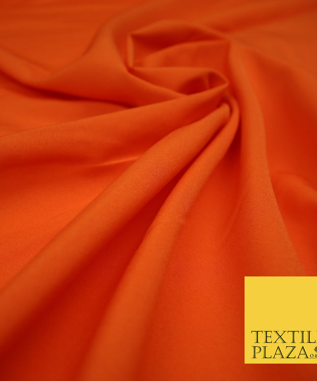ORANGE Plain Dyed Soft Powder Crepe Matt Lining Dress 100% Polyester Budget Fabric 44" 3280