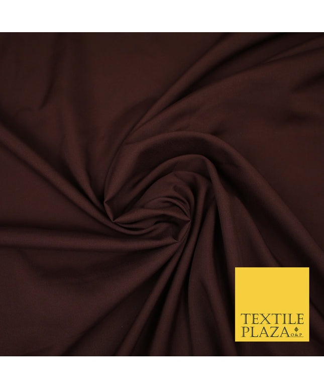 CHOCOLATE BROWN Plain Dyed Soft Powder Crepe Matt Lining Dress 100% Polyester Budget Fabric 44" 3281