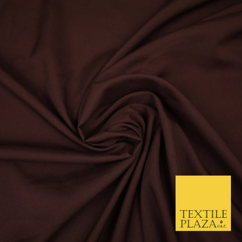 CHOCOLATE BROWN Plain Dyed Soft Powder Crepe Matt Lining Dress 100% Polyester Budget Fabric 44" 3281