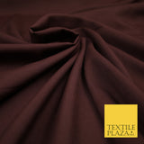 CHOCOLATE BROWN Plain Dyed Soft Powder Crepe Matt Lining Dress 100% Polyester Budget Fabric 44" 3281
