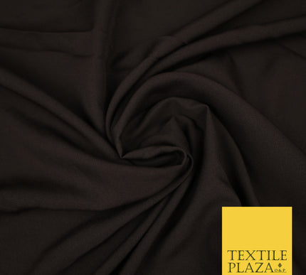 DARK BROWN Plain Dyed Soft Powder Crepe Matt Lining Dress 100% Polyester Budget Fabric 44" 3282