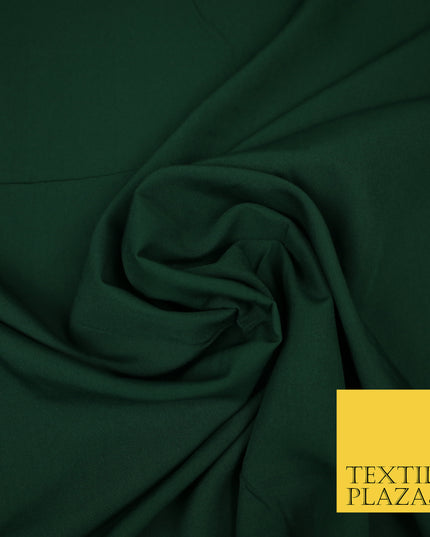BOTTLE GREEN Plain Dyed Soft Powder Crepe Matt Lining Dress 100% Polyester Budget Fabric 44" 3283