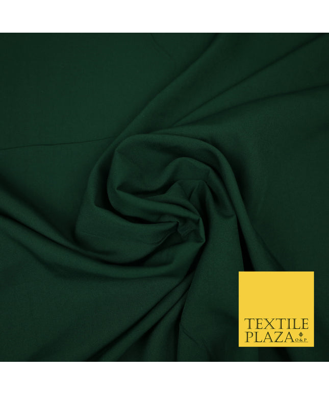 BOTTLE GREEN Plain Dyed Soft Powder Crepe Matt Lining Dress 100% Polyester Budget Fabric 44" 3283