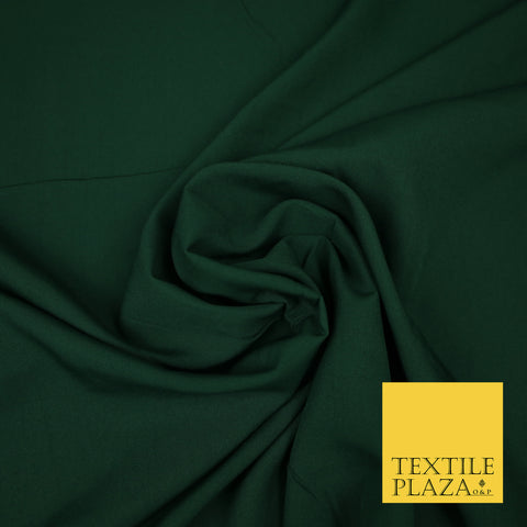 BOTTLE GREEN Plain Dyed Soft Powder Crepe Matt Lining Dress 100% Polyester Budget Fabric 44" 3283