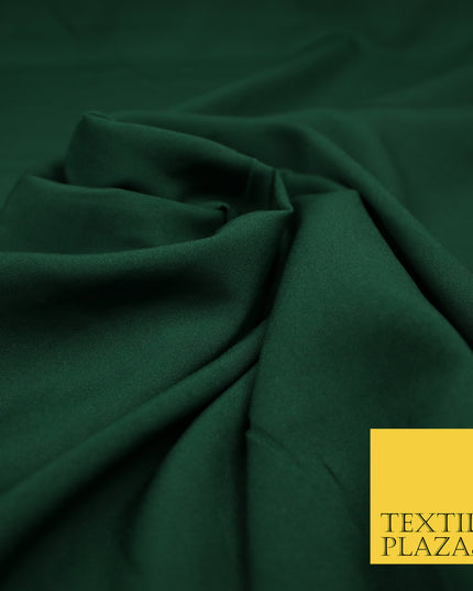 BOTTLE GREEN Plain Dyed Soft Powder Crepe Matt Lining Dress 100% Polyester Budget Fabric 44" 3283
