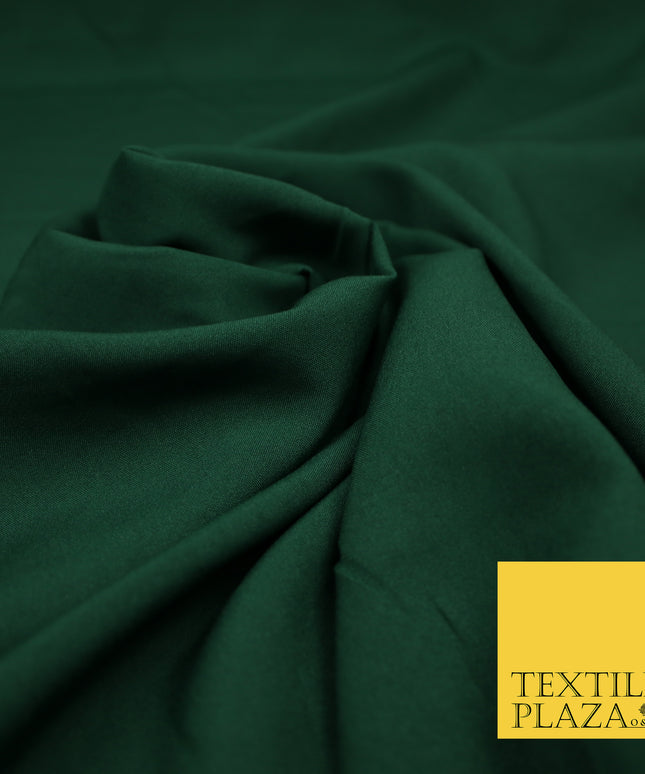 BOTTLE GREEN Plain Dyed Soft Powder Crepe Matt Lining Dress 100% Polyester Budget Fabric 44" 3283