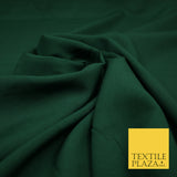 BOTTLE GREEN Plain Dyed Soft Powder Crepe Matt Lining Dress 100% Polyester Budget Fabric 44" 3283