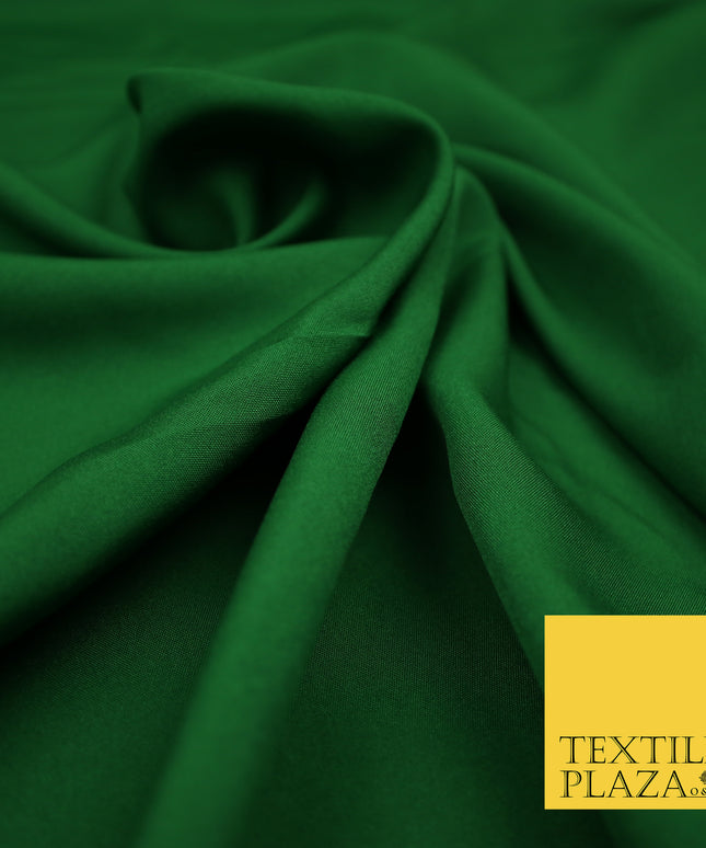 EMERALD GREEN Plain Dyed Soft Powder Crepe Matt Lining Dress 100% Polyester Budget Fabric 44" 3285