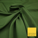 KHAKI GREEN Plain Dyed Soft Powder Crepe Matt Lining Dress 100% Polyester Budget Fabric 44" 3286