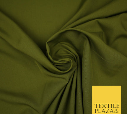 OLIVE GREEN Plain Dyed Soft Powder Crepe Matt Lining Dress 100% Polyester Budget Fabric 44" 3287