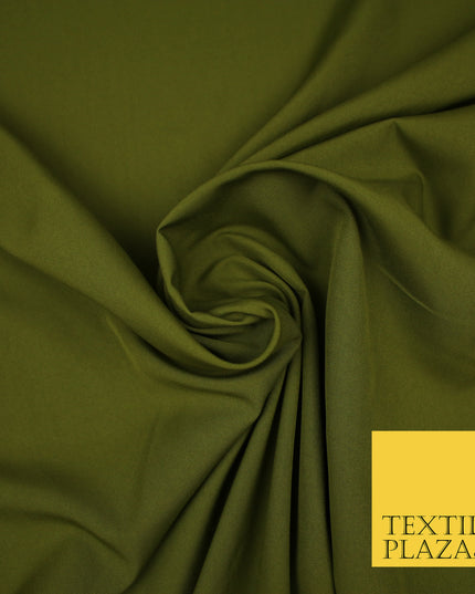 OLIVE GREEN Plain Dyed Soft Powder Crepe Matt Lining Dress 100% Polyester Budget Fabric 44" 3287
