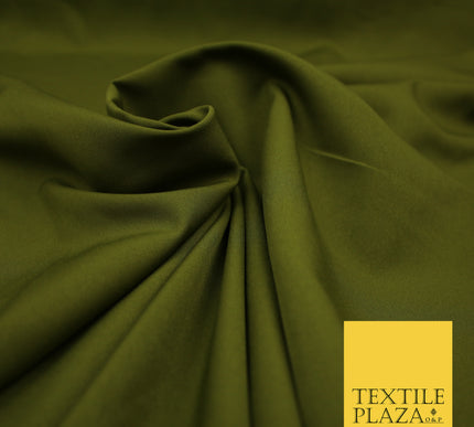 OLIVE GREEN Plain Dyed Soft Powder Crepe Matt Lining Dress 100% Polyester Budget Fabric 44" 3287