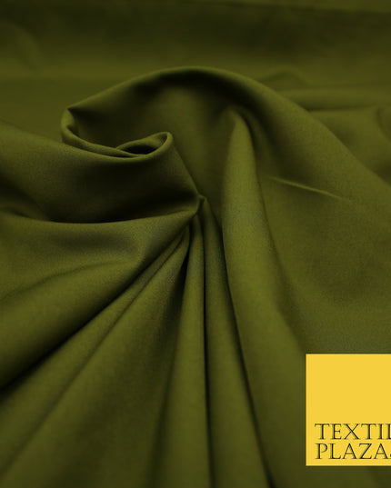 OLIVE GREEN Plain Dyed Soft Powder Crepe Matt Lining Dress 100% Polyester Budget Fabric 44" 3287