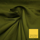 OLIVE GREEN Plain Dyed Soft Powder Crepe Matt Lining Dress 100% Polyester Budget Fabric 44" 3287