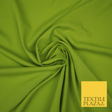 LIME GREEN Plain Dyed Soft Powder Crepe Matt Lining Dress 100% Polyester Budget Fabric 44" 3288
