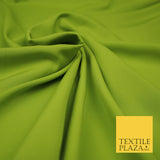 LIME GREEN Plain Dyed Soft Powder Crepe Matt Lining Dress 100% Polyester Budget Fabric 44" 3288