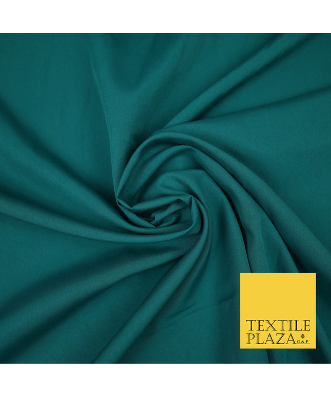 TEAL Plain Dyed Soft Powder Crepe Matt Lining Dress 100% Polyester Budget Fabric 44" 3290