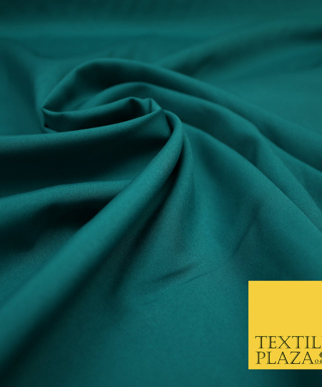 TEAL Plain Dyed Soft Powder Crepe Matt Lining Dress 100% Polyester Budget Fabric 44" 3290