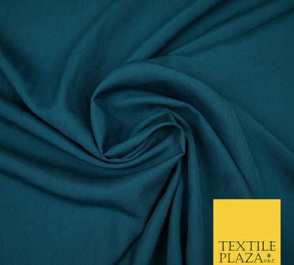 PETROL BLUE Plain Dyed Soft Powder Crepe Matt Lining Dress 100% Polyester Budget Fabric 44" 3291