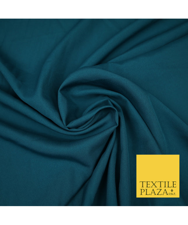 PETROL BLUE Plain Dyed Soft Powder Crepe Matt Lining Dress 100% Polyester Budget Fabric 44" 3291
