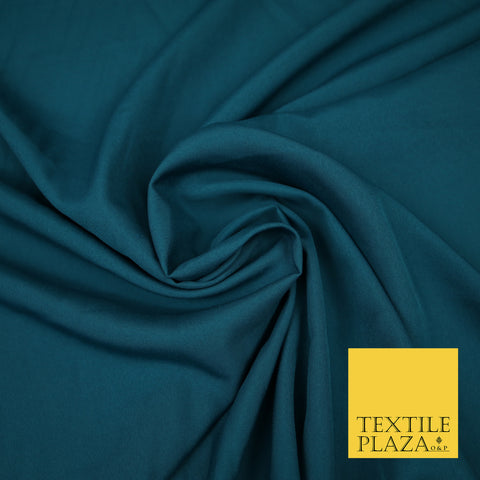 PETROL BLUE Plain Dyed Soft Powder Crepe Matt Lining Dress 100% Polyester Budget Fabric 44" 3291