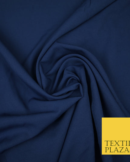 ADMIRAL BLUE Plain Dyed Soft Powder Crepe Matt Lining Dress 100% Polyester Budget Fabric 44" 3292