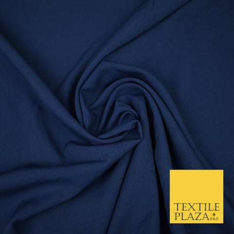 ADMIRAL BLUE Plain Dyed Soft Powder Crepe Matt Lining Dress 100% Polyester Budget Fabric 44" 3292