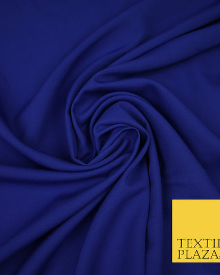 ROYAL BLUE Plain Dyed Soft Powder Crepe Matt Lining Dress 100% Polyester Budget Fabric 44" 3293