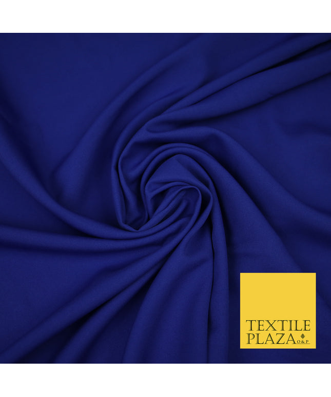 ROYAL BLUE Plain Dyed Soft Powder Crepe Matt Lining Dress 100% Polyester Budget Fabric 44" 3293