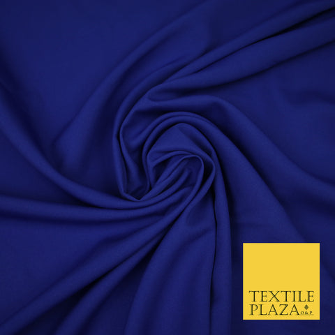 ROYAL BLUE Plain Dyed Soft Powder Crepe Matt Lining Dress 100% Polyester Budget Fabric 44" 3293