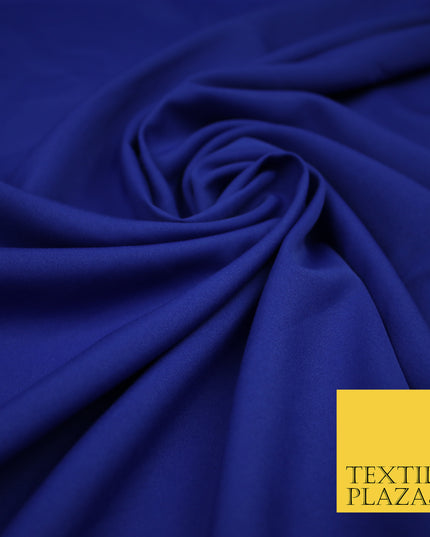 ROYAL BLUE Plain Dyed Soft Powder Crepe Matt Lining Dress 100% Polyester Budget Fabric 44" 3293
