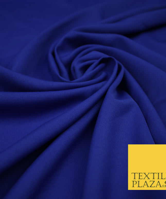 ROYAL BLUE Plain Dyed Soft Powder Crepe Matt Lining Dress 100% Polyester Budget Fabric 44" 3293