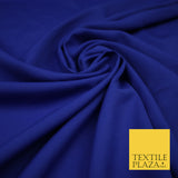 ROYAL BLUE Plain Dyed Soft Powder Crepe Matt Lining Dress 100% Polyester Budget Fabric 44" 3293