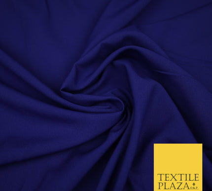 INDIGO BLUE Plain Dyed Soft Powder Crepe Matt Lining Dress 100% Polyester Budget Fabric 44" 3294