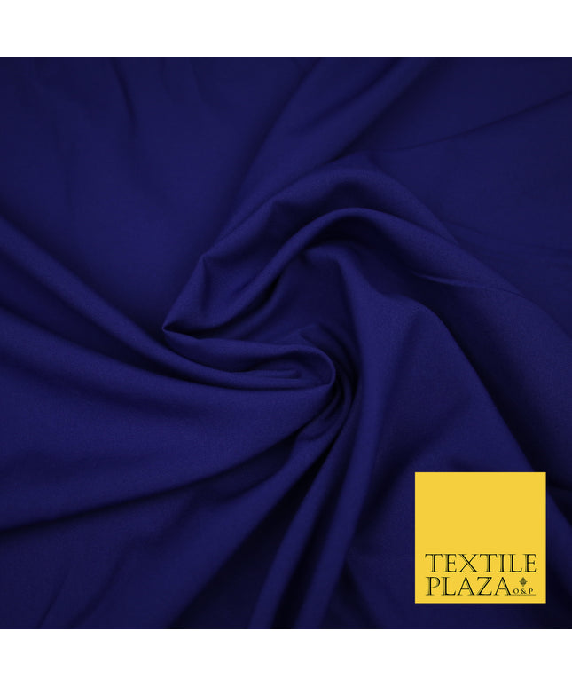 INDIGO BLUE Plain Dyed Soft Powder Crepe Matt Lining Dress 100% Polyester Budget Fabric 44" 3294