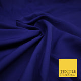 INDIGO BLUE Plain Dyed Soft Powder Crepe Matt Lining Dress 100% Polyester Budget Fabric 44" 3294