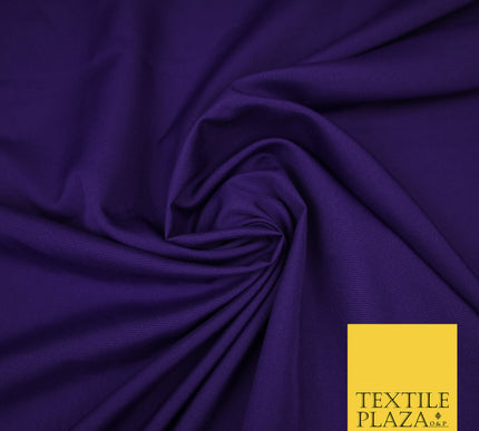 CADBURY PURPLE Plain Dyed Soft Powder Crepe Matt Lining Dress 100% Polyester Budget Fabric 44" 3295