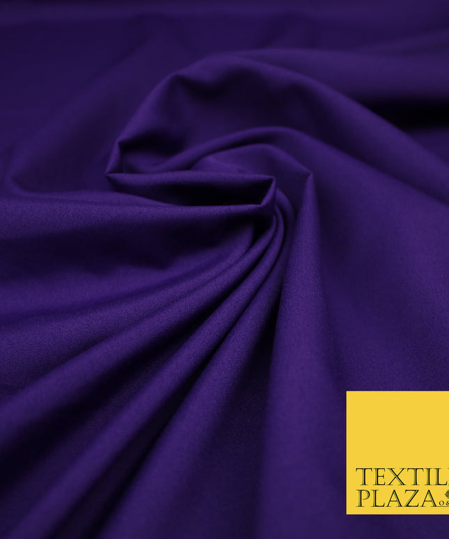 CADBURY PURPLE Plain Dyed Soft Powder Crepe Matt Lining Dress 100% Polyester Budget Fabric 44" 3295